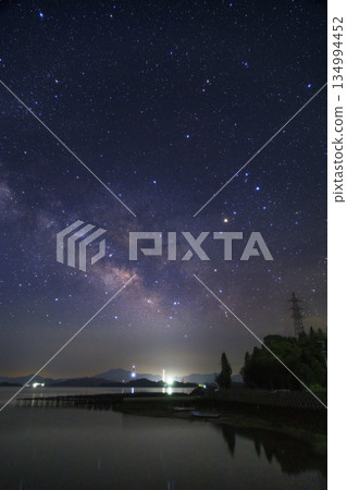 瀨戶內海的春日星空，冉冉升起的銀河和天蠍座 134994452