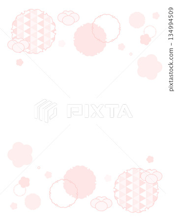 可愛的梅花邊框背景，日式圖案，淡粉紅色，白色背景，向量 png 透明 134994509