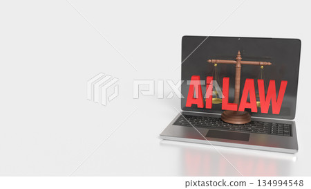 Artificial Intelligence Law and Digital Justice Concept 3d render. 134994548
