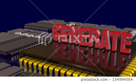 Generative Technology and Artificial Intelligence Innovation Concept 3d render. 134994564