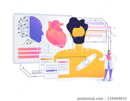 Wearable Heart Monitor abstract concept vector illustration. Wearable Heart Monitor abstract concept vector illustration. 134994635