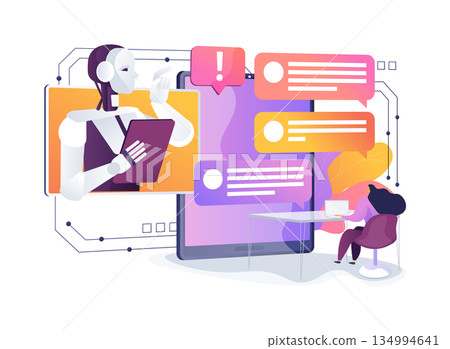 AI-Automated AI-Driven Crisis Text Line Triage abstract concept vector illustration. 134994641