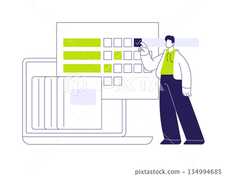 Online exam isolated cartoon vector illustrations. 134994685