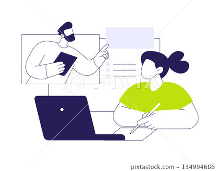 Online classes isolated cartoon vector illustrations. 134994686