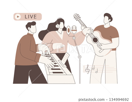 Recording live isolated cartoon vector illustrations. 134994692