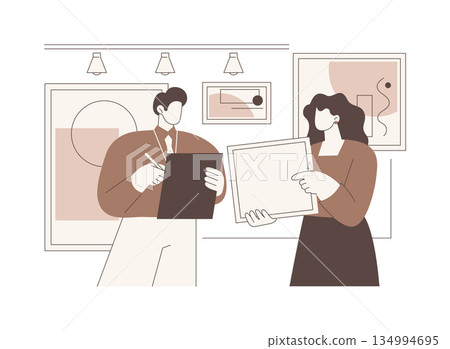 Art exhibition curator isolated cartoon vector illustrations. Art exhibition curator isolated cartoon vector illustrations. 134994695