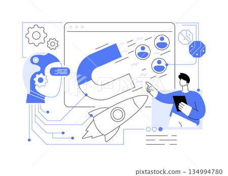 AI-Powered Customer Retention Tools abstract concept vector illustration. 134994780