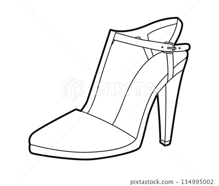T bar pump women heel single line pair. Strap front vintage dress footwear for ceremony, evening event, classic wardrobe T bar pump women heel single line pair. Strap front vintage dress footwear for ceremony, evening event, classic wardrobe 134995002