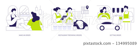 Curbside pickup at a restaurant isolated cartoon vector illustrations se Curbside pickup at a restaurant isolated cartoon vector illustrations se 134995089