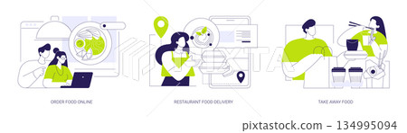Buying food online isolated cartoon vector illustrations se 134995094