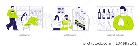 Food shopping isolated cartoon vector illustrations se 134995101