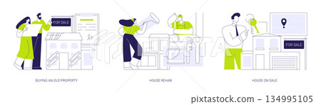 House flipping isolated cartoon vector illustrations se 134995105