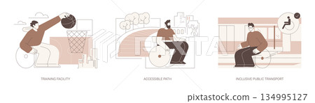 Urban facilities for disabled people isolated cartoon vector illustrations se Urban facilities for disabled people isolated cartoon vector illustrations se 134995127