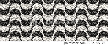 Copacabana pavement pattern with realistic cobblestone texture. Popular beach promenade in Rio de Janeiro in Brazil. Repeating print with curves in Portuguese pavement style. Vector illustration Copacabana pavement pattern with realistic cobblestone texture. Popular beach promenade in Rio de Janeiro in Brazil. Repeating print with curves in Portuguese pavement style. Vector illustration 134995128