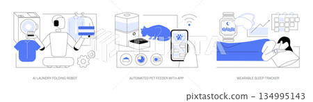 AI for Home and Personal Care abstract concept vector illustrations. 134995143