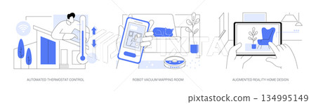 AI-Powered Home Comfort Tools abstract concept vector illustrations. 134995149