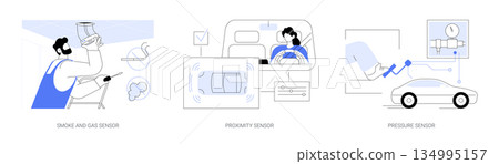 Sensor applications abstract concept vector illustrations. 134995157