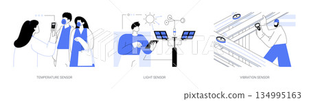 Use of sensors abstract concept vector illustrations. 134995163