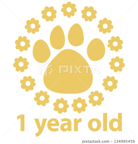 Cute Pet Age Flower Paw Gold 1 134995459