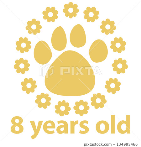Cute Pet Age Flower Paw Gold 8 Cute Pet Age Flower Paw Gold 8 134995466