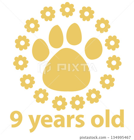 Cute Pet Age Flower Paw Gold 9 Cute Pet Age Flower Paw Gold 9 134995467