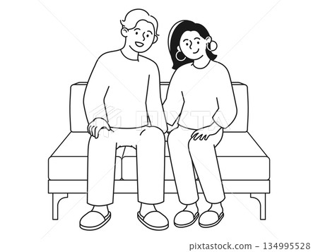 A neutral illustration of a young couple choosing based on current values. A modern lifestyle that gives a sense of trust and space. 134995528