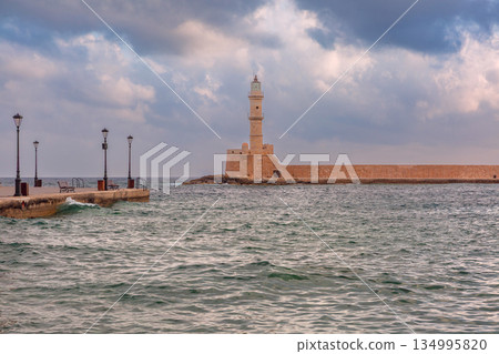 Venetian Lighthouse in Chania, Greece Venetian Lighthouse in Chania, Greece 134995820