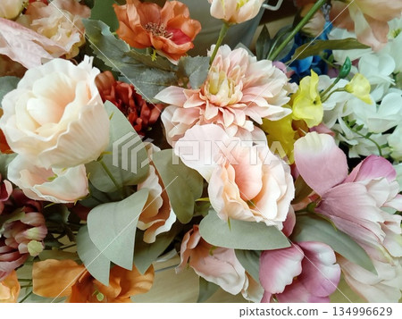 Colorful artificial flower bouquet Colorful artificial flower bouquet 134996629
