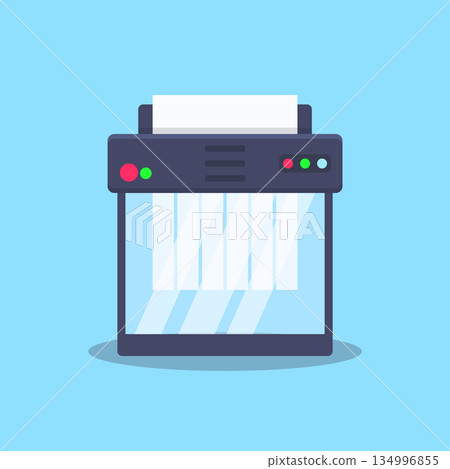 Paper Shredder Machine Flat Vector Illustration Paper Shredder Machine Flat Vector Illustration 134996855