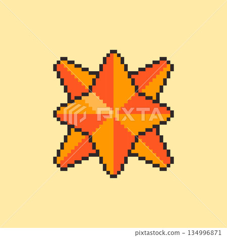 Pixel art golden star game asset Pixel art golden star game asset 134996871