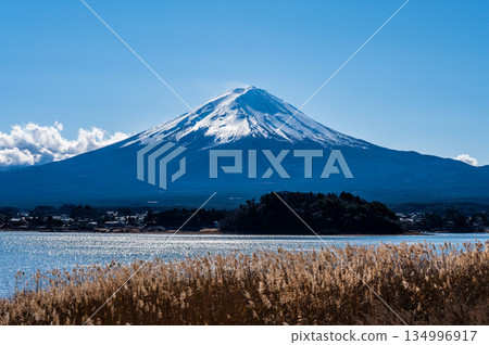 山梨縣河口湖和富士山 山梨縣河口湖和富士山 134996917