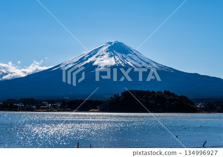 山梨縣河口湖和富士山 山梨縣河口湖和富士山 134996927