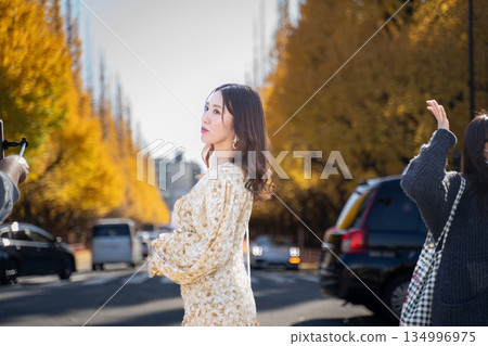 秋天的樹葉肖像 134996975