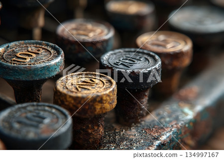 Vintage typewriter keys 134997167