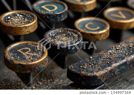 老式打字機按鍵 老式打字機按鍵 134997169