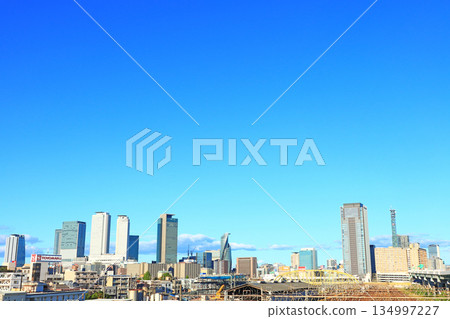 愛知縣名古屋市名古屋站前的摩天大樓風景 134997227