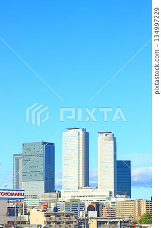 愛知縣名古屋市名古屋站前的摩天大樓風景 134997229