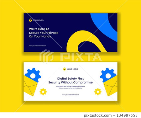 Hand Drawn Cyber Security and Data Privacy Cartoon Background Horizontal Banner Illustration Hand Drawn Cyber Security and Data Privacy Cartoon Background Horizontal Banner Illustration 134997555