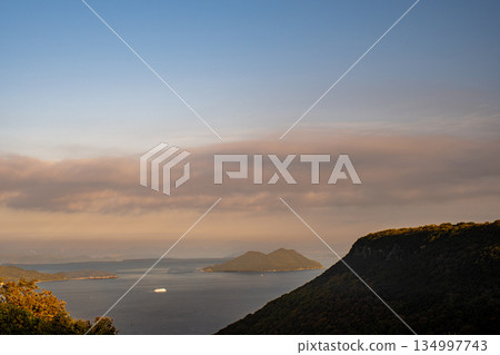 Sea stained at sunset Sea stained at sunset 134997743