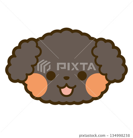 黑色玩具貴賓犬臉部圖標 134998238