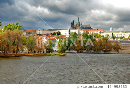 St. Vitus Cathedral on the right bank of the Vltava River in Prague, the capital of the Czech Republic St. Vitus Cathedral on the right bank of the Vltava River in Prague, the capital of the Czech Republic 134998383