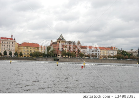 Scenery on the right bank of the Vltava River in Prague, the capital of the Czech Republic Scenery on the right bank of the Vltava River in Prague, the capital of the Czech Republic 134998385