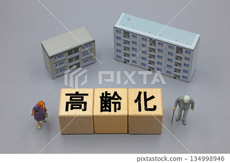 Image of an aging housing complex 134998946