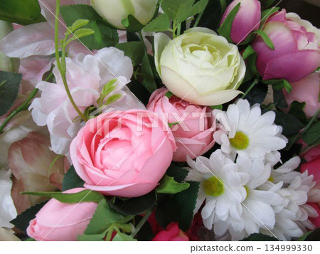 Colorful artificial flower bouquet 134999330