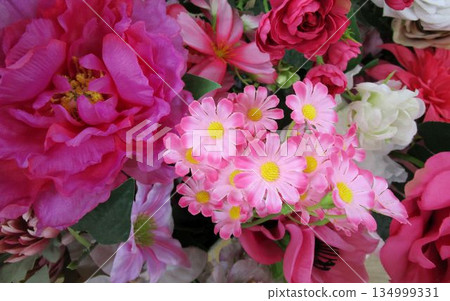 Colorful artificial flower bouquet Colorful artificial flower bouquet 134999331