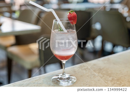 Enjoy a spring strawberry drink at the Strawberry and Cherry Blossom Squash Cafe Enjoy a spring strawberry drink at the Strawberry and Cherry Blossom Squash Cafe 134999422