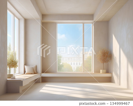 明亮簡約的室內設計，自然光線充足 134999467