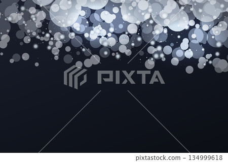 Silver Bokeh Lights Border Dark Background 134999618