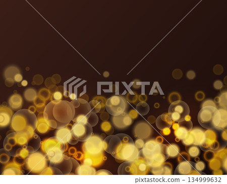 Golden Bokeh Lights Horizontal Border Background 134999632