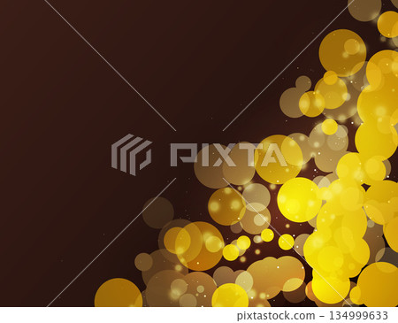 Golden Bokeh Lights On Brown Background 134999633